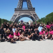 Notre Dame group photo in Paris