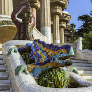 ceramic dragon fountain at Parc Guell