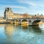 Louvre Museum and Pont Royal, Paris – France